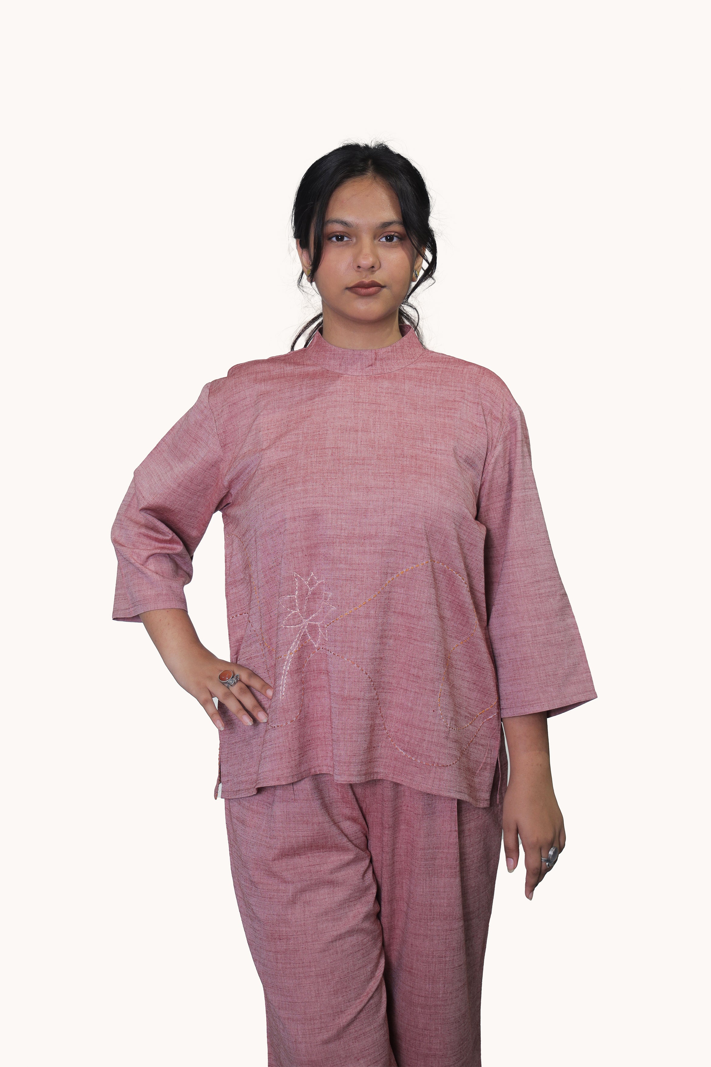 Kamal Talai Bandh Gala Top and Relax-Fit Pant Co-Ord Set