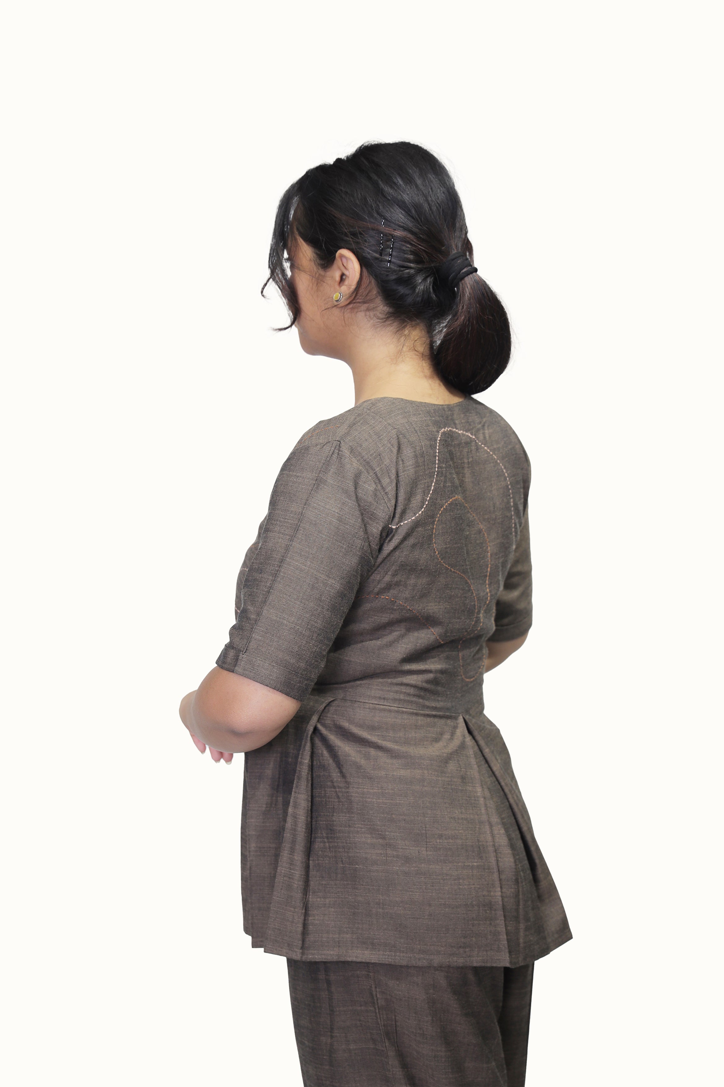 Kamal Talai Peplum Top with Relax Fit Pant Co-Ord Set