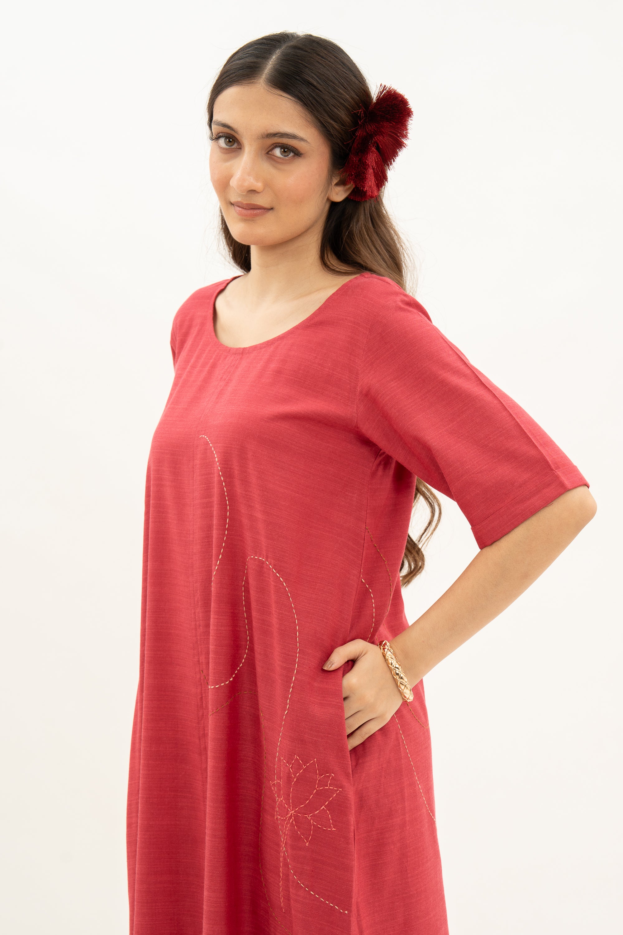 Kamal Talai Regular Fit Ethnic Dress with Hand Thread Work