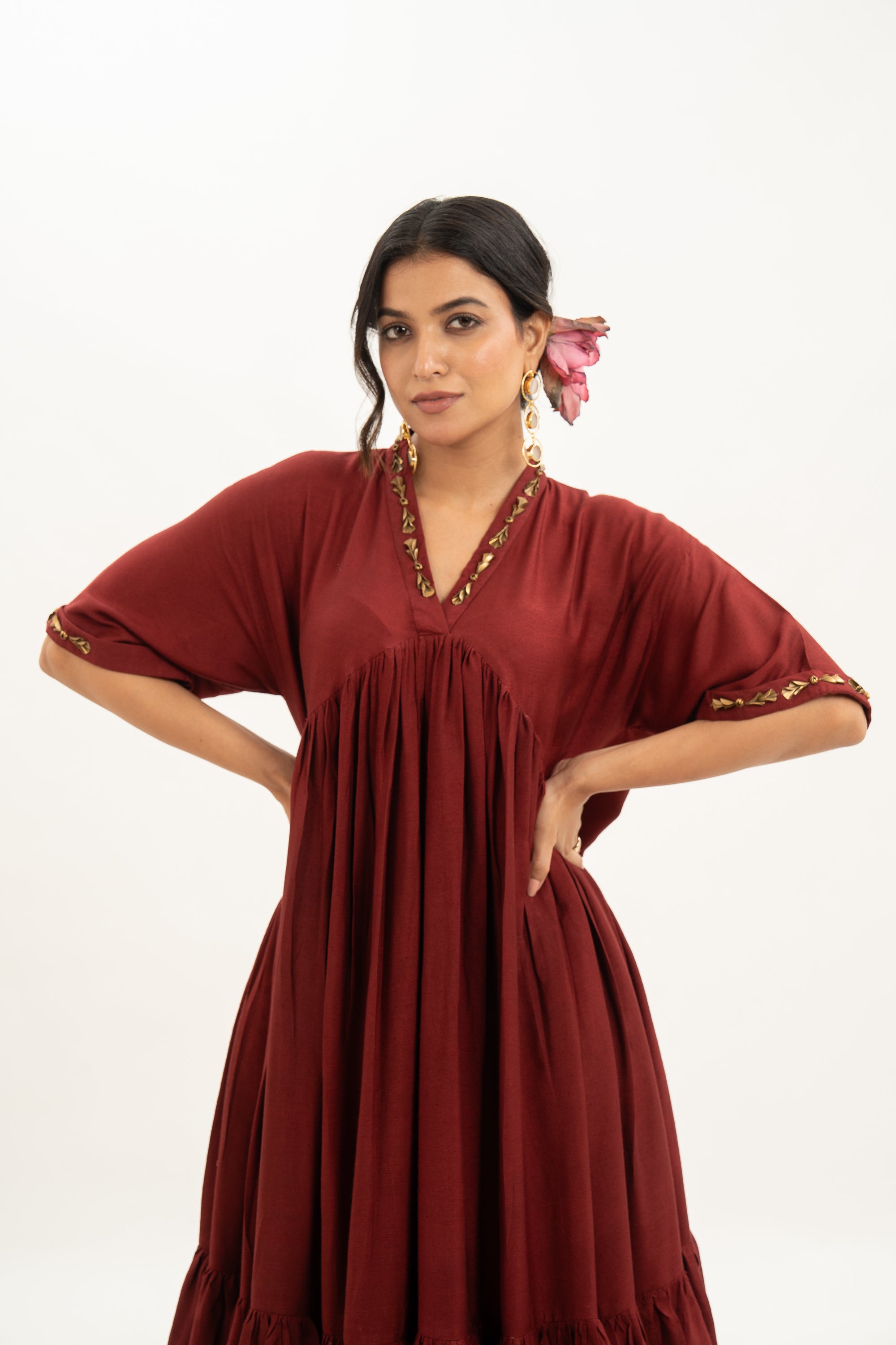 Miorah Flared Ethnic Fusion Dress