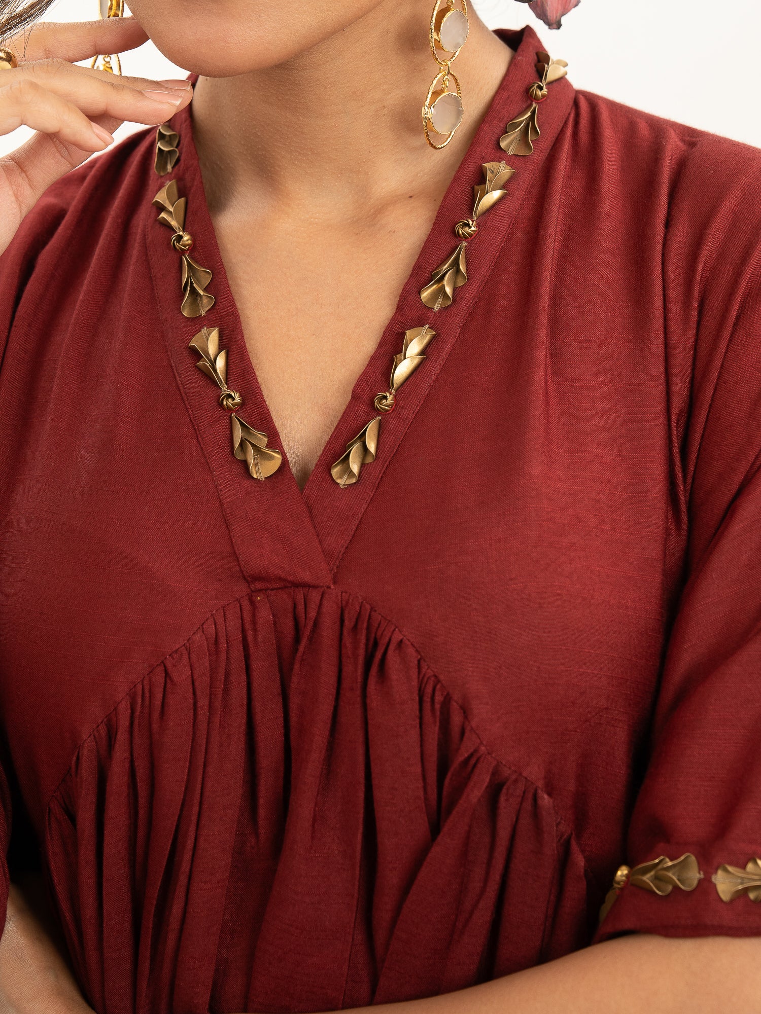 Miorah Flared Ethnic Fusion Dress