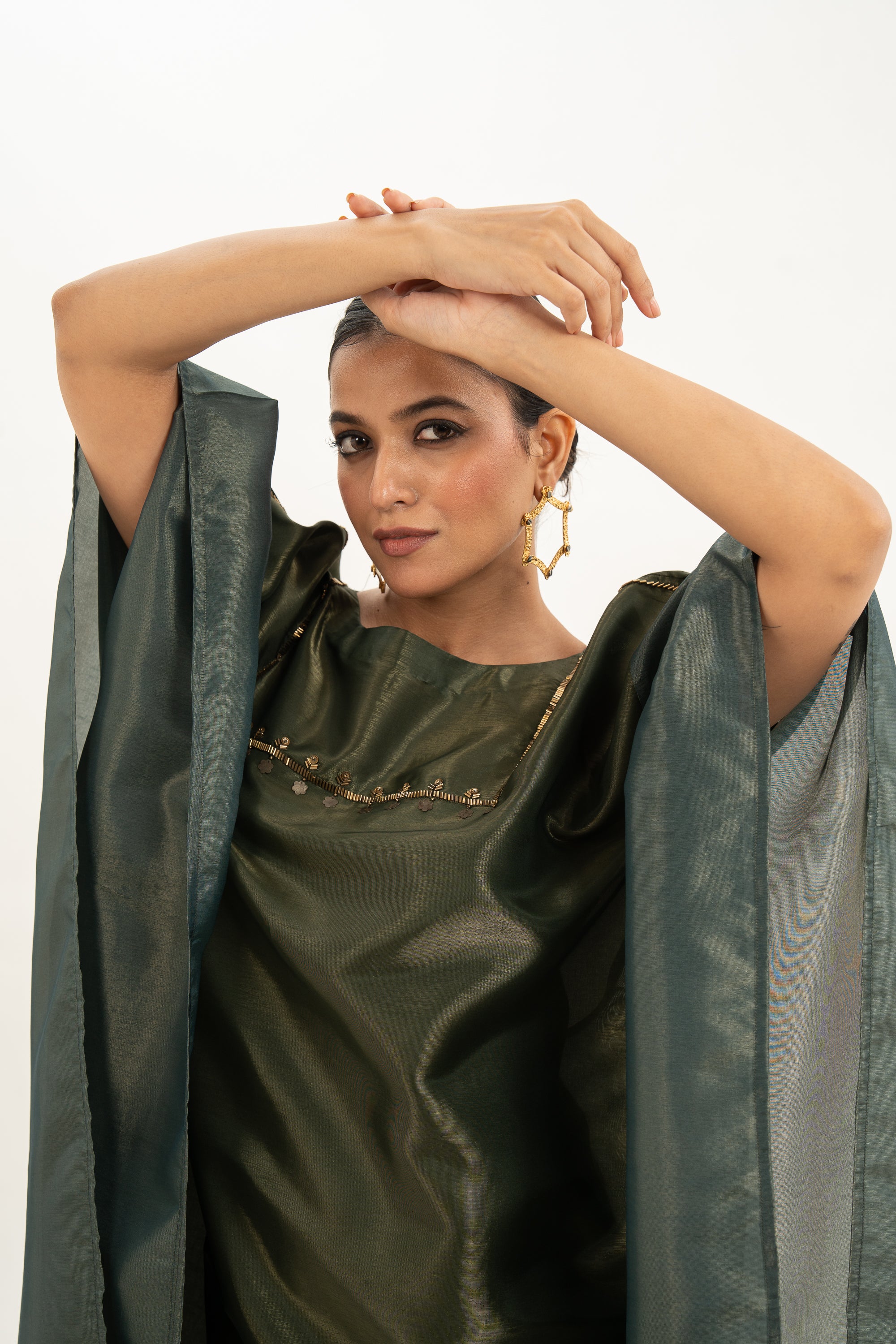 Miorah Zari Tissue Kaftan Ethnic Dress