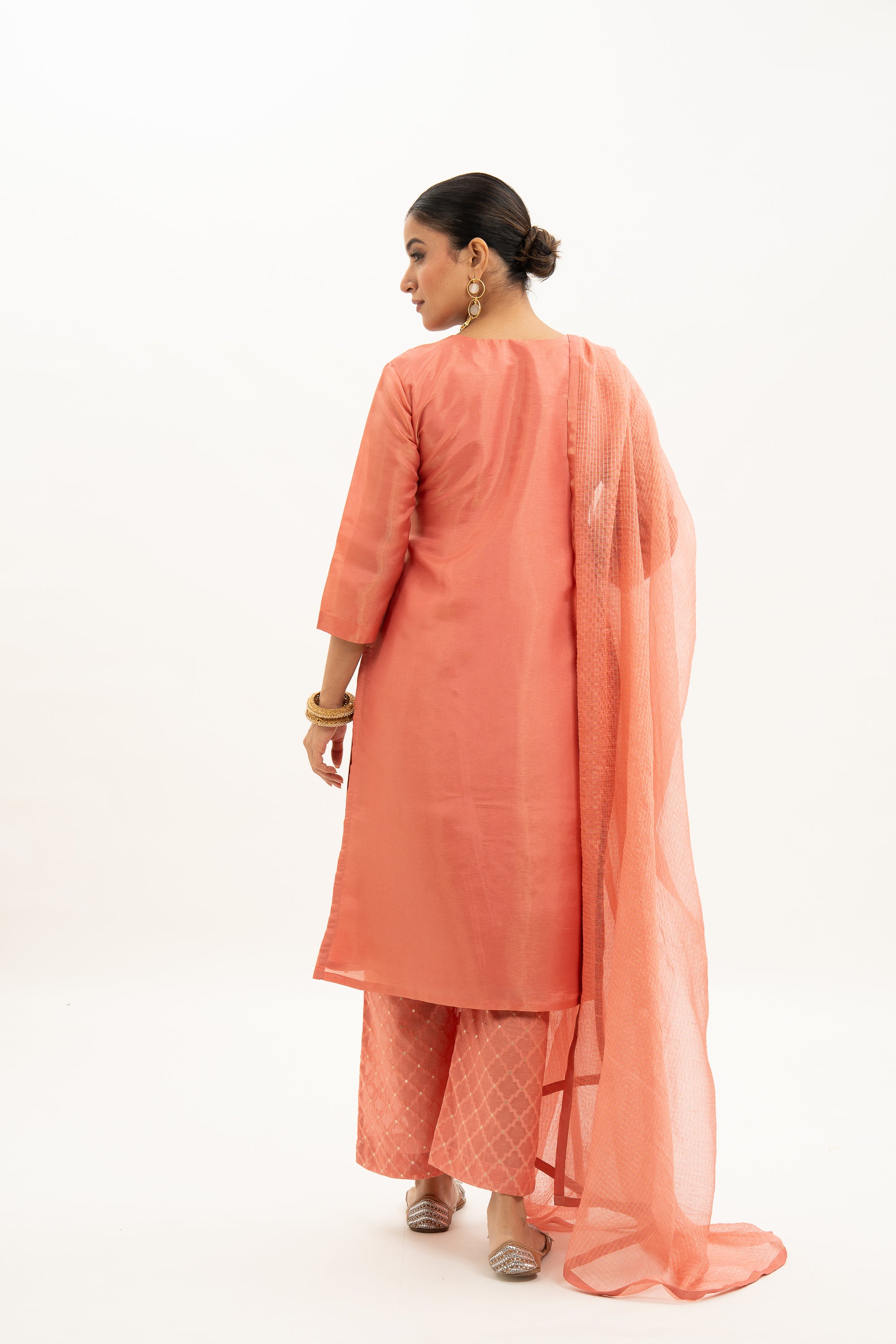 Miorah Traditional Zari Tissue Kurta Set