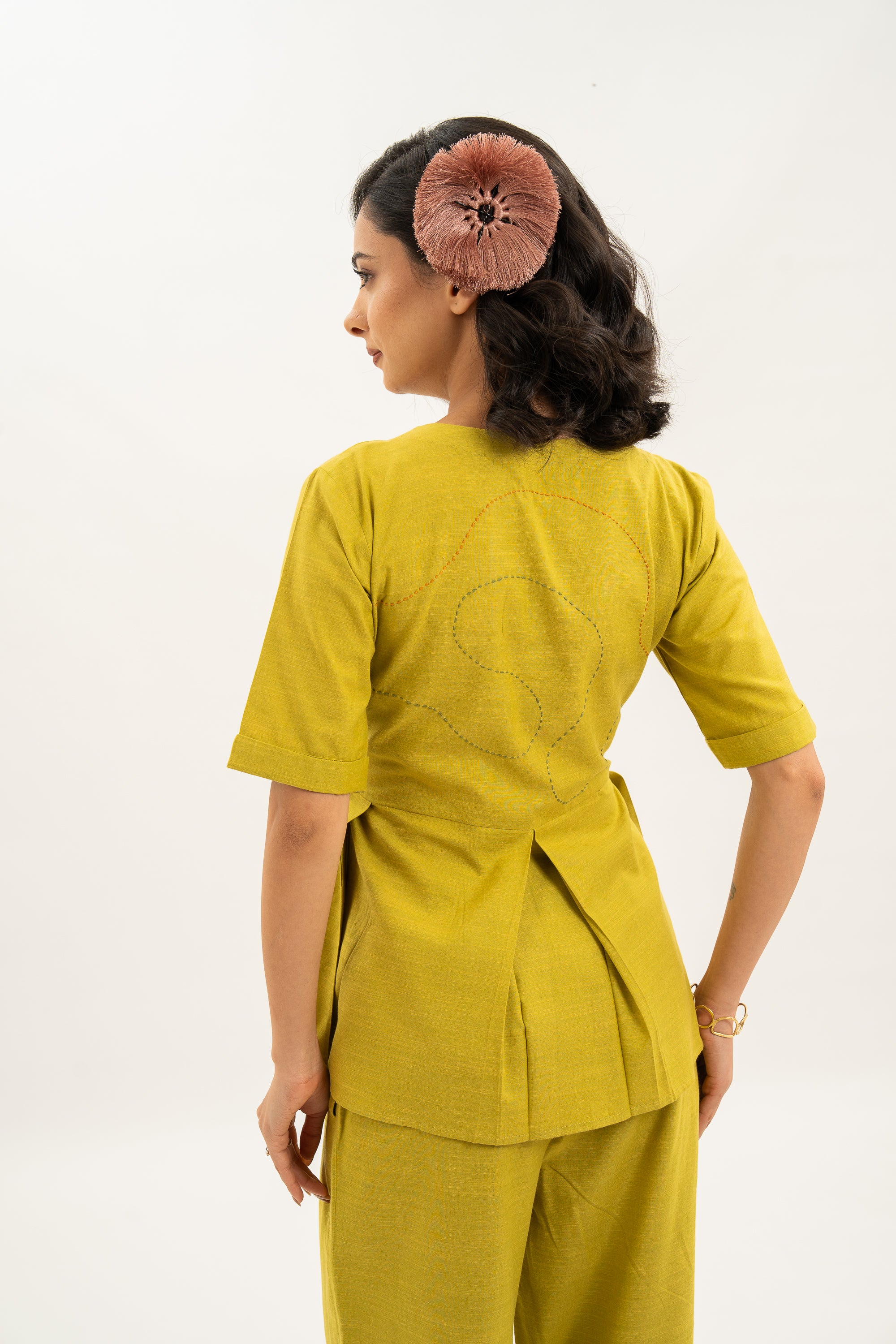 Kamal Talai Peplum Top with Relax Fit Pant Co-Ord Set