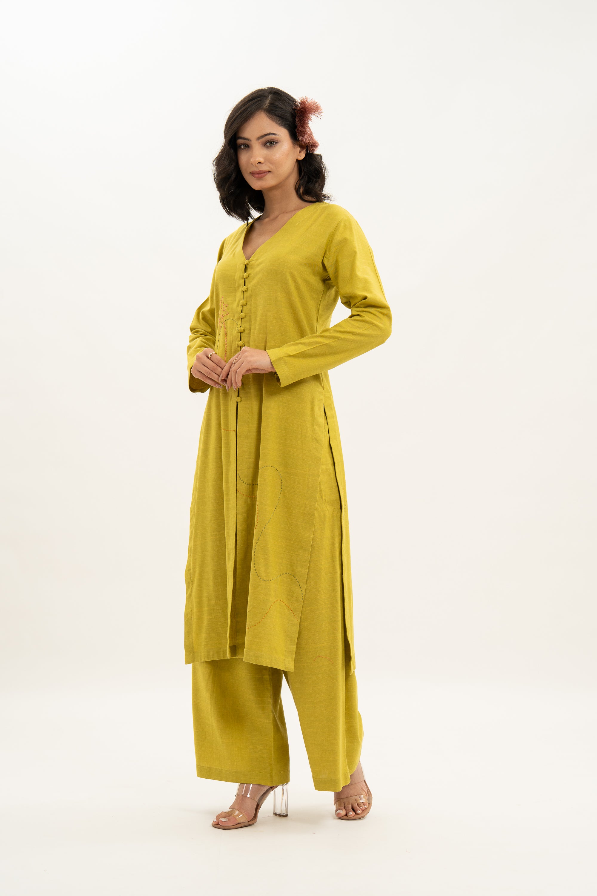 Kamal Talai Button Up Kurta and Pant Co-Ord Set