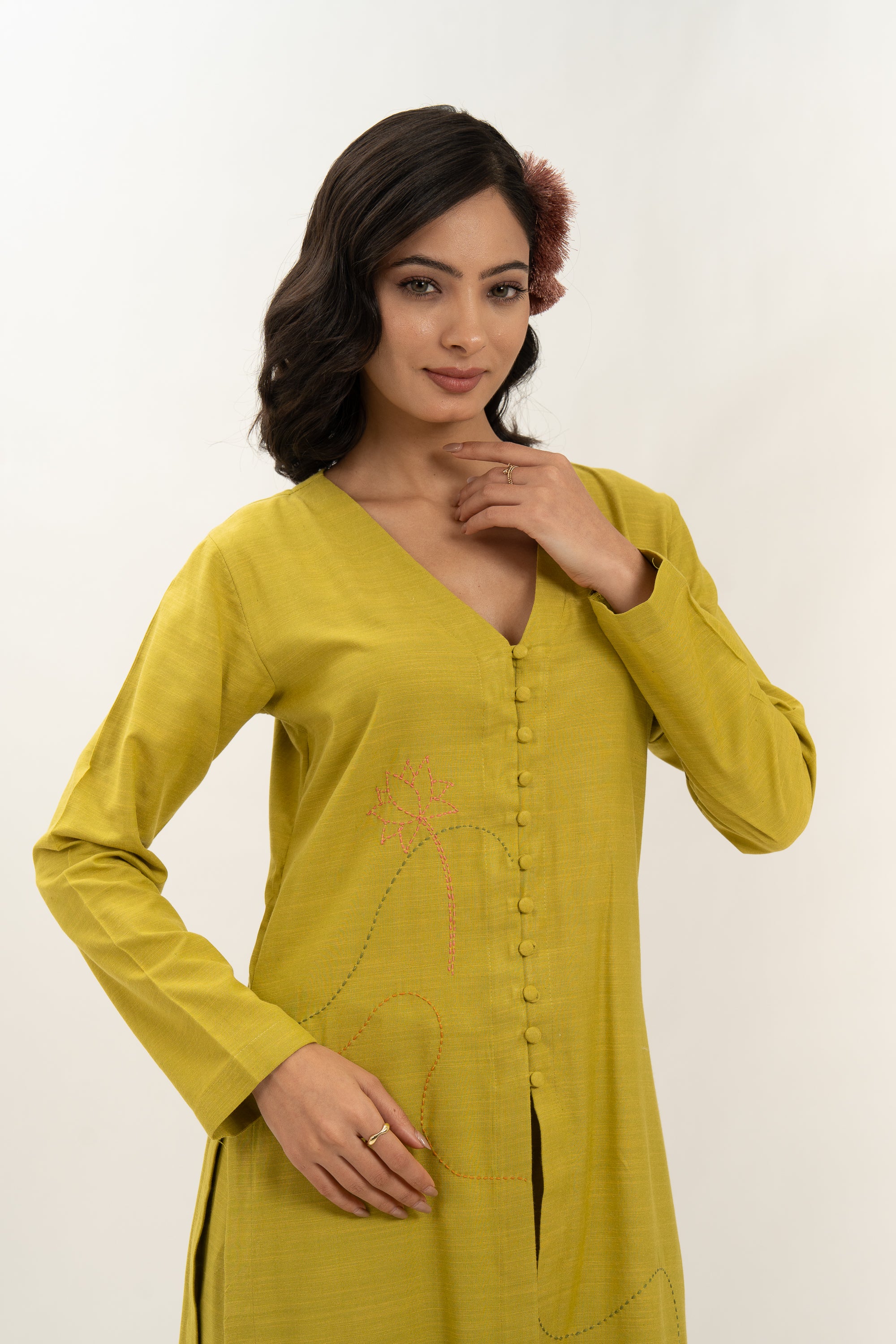 Kamal Talai Button Up Kurta and Pant Co-Ord Set