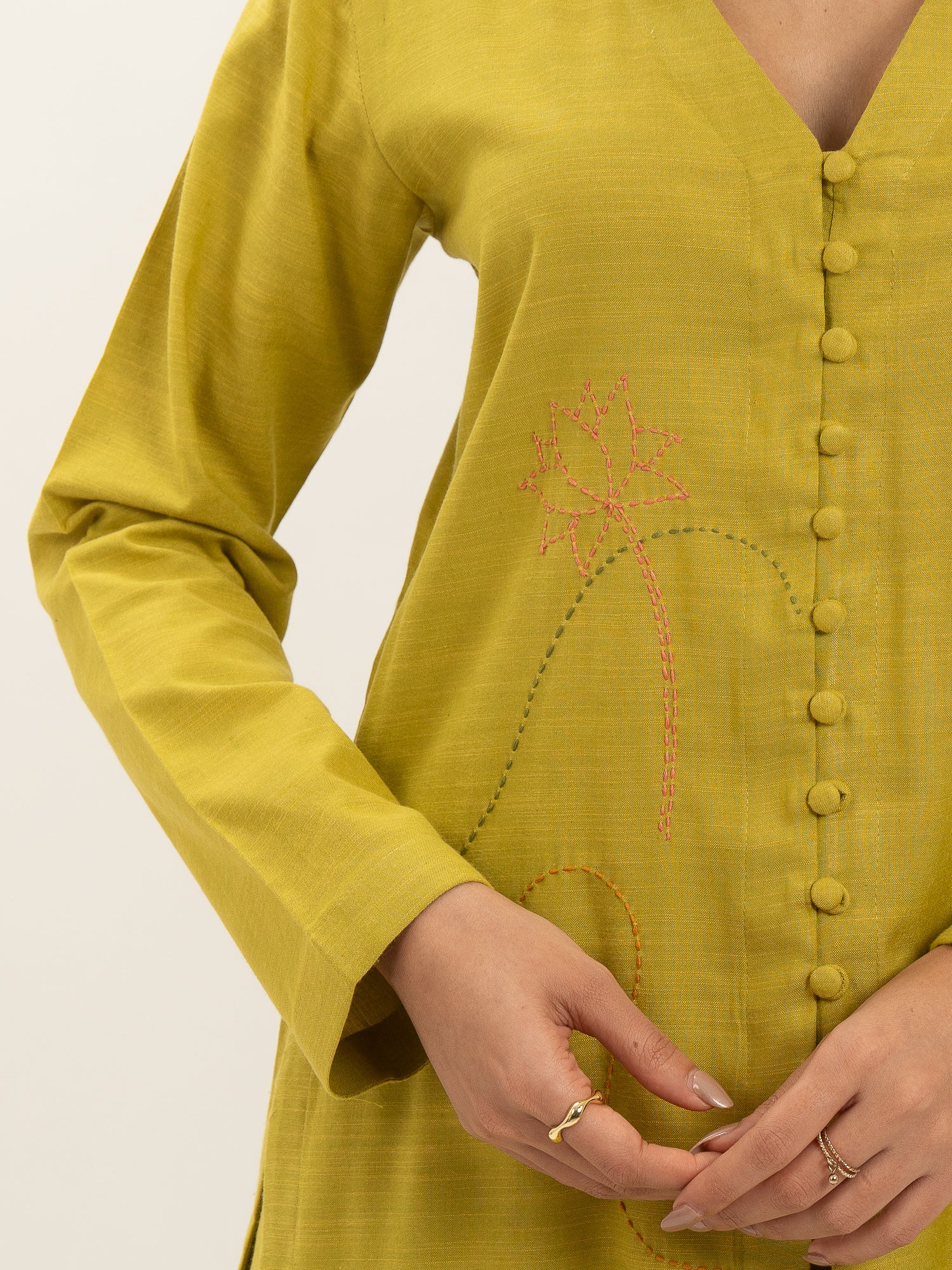 Kamal Talai Button Up Kurta and Pant Co-Ord Set