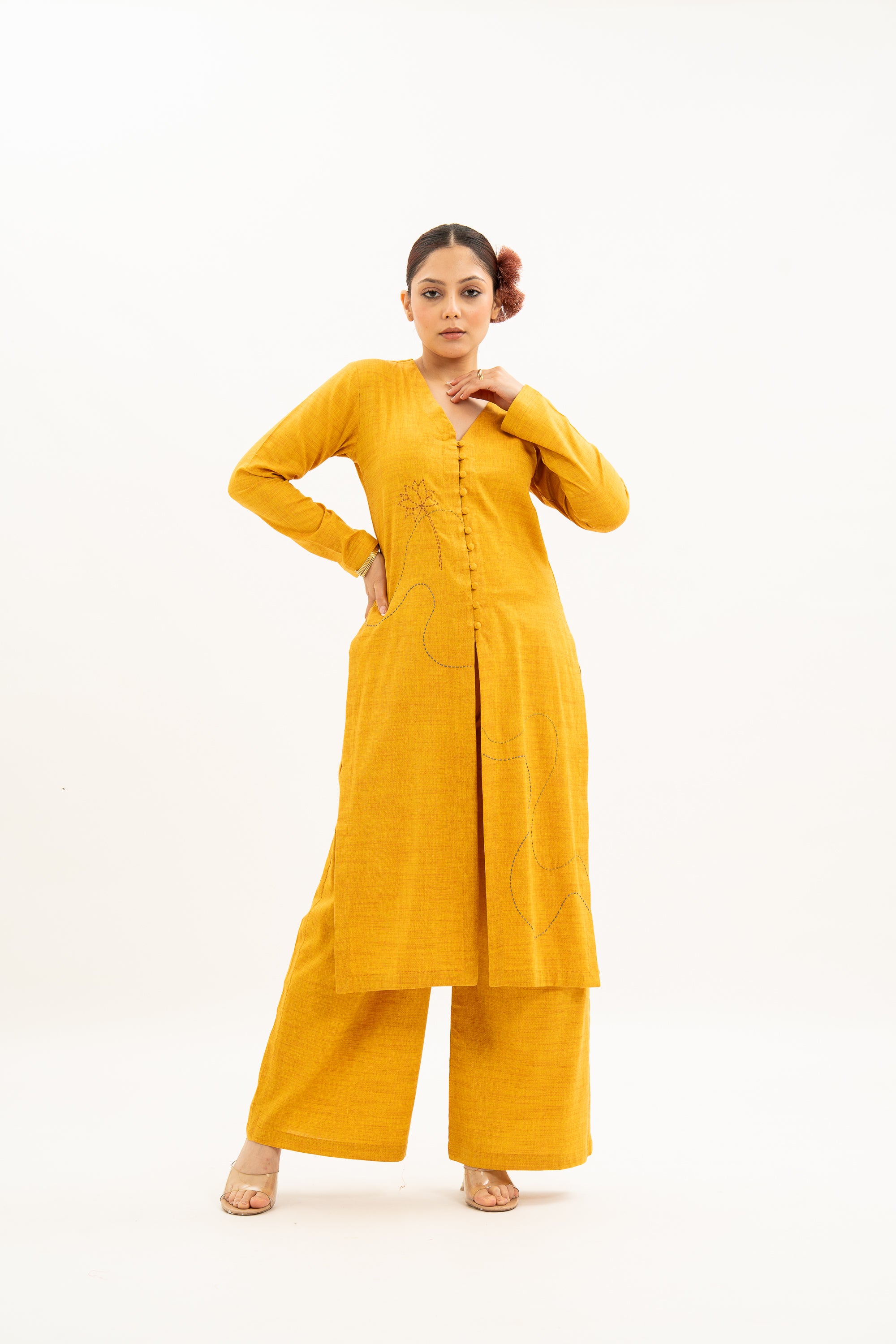 Kamal Talai Button Up Kurta and Pant Co-Ord Set