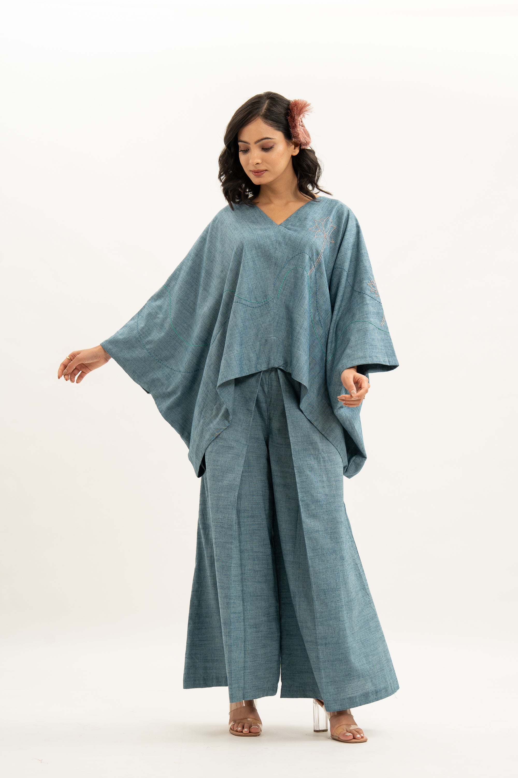 Kamal Talai V Neck Kaftan Co-Ord Set