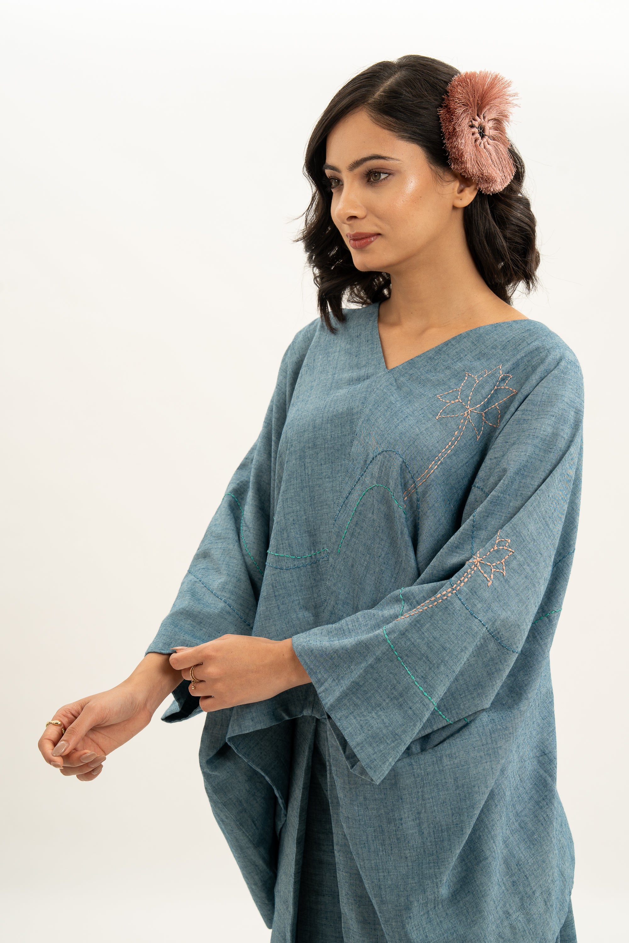 Kamal Talai V Neck Kaftan Co-Ord Set
