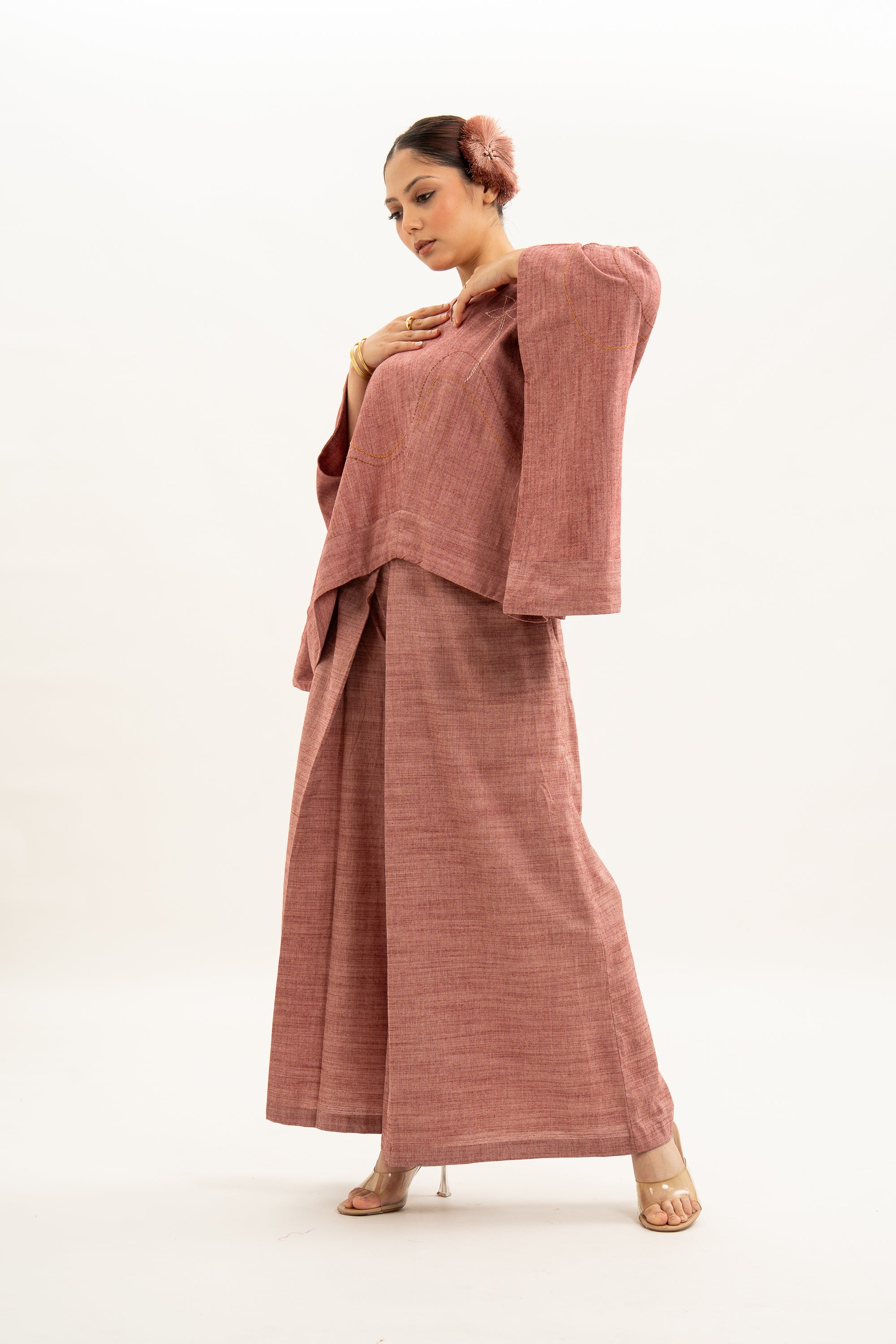Kamal Talai V Neck Kaftan Co-Ord Set