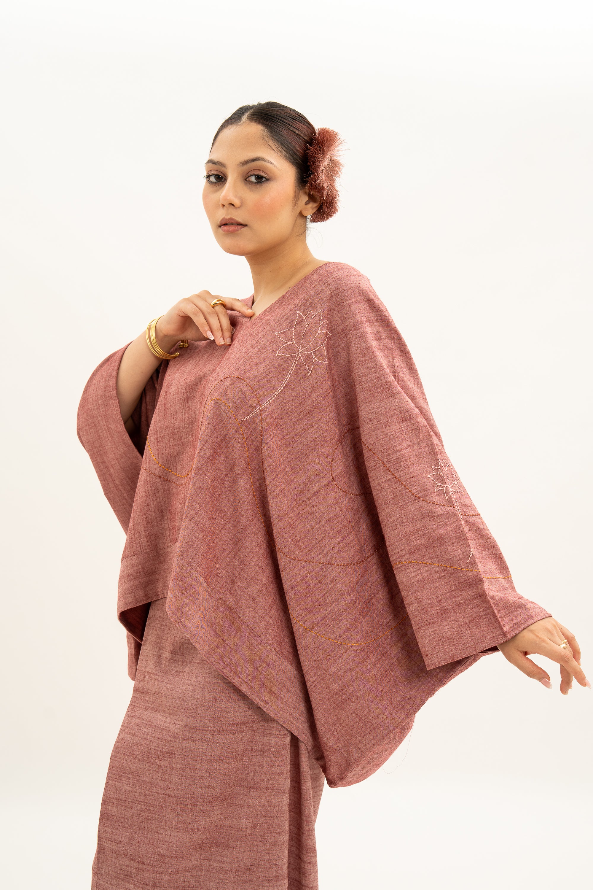 Kamal Talai V Neck Kaftan Co-Ord Set