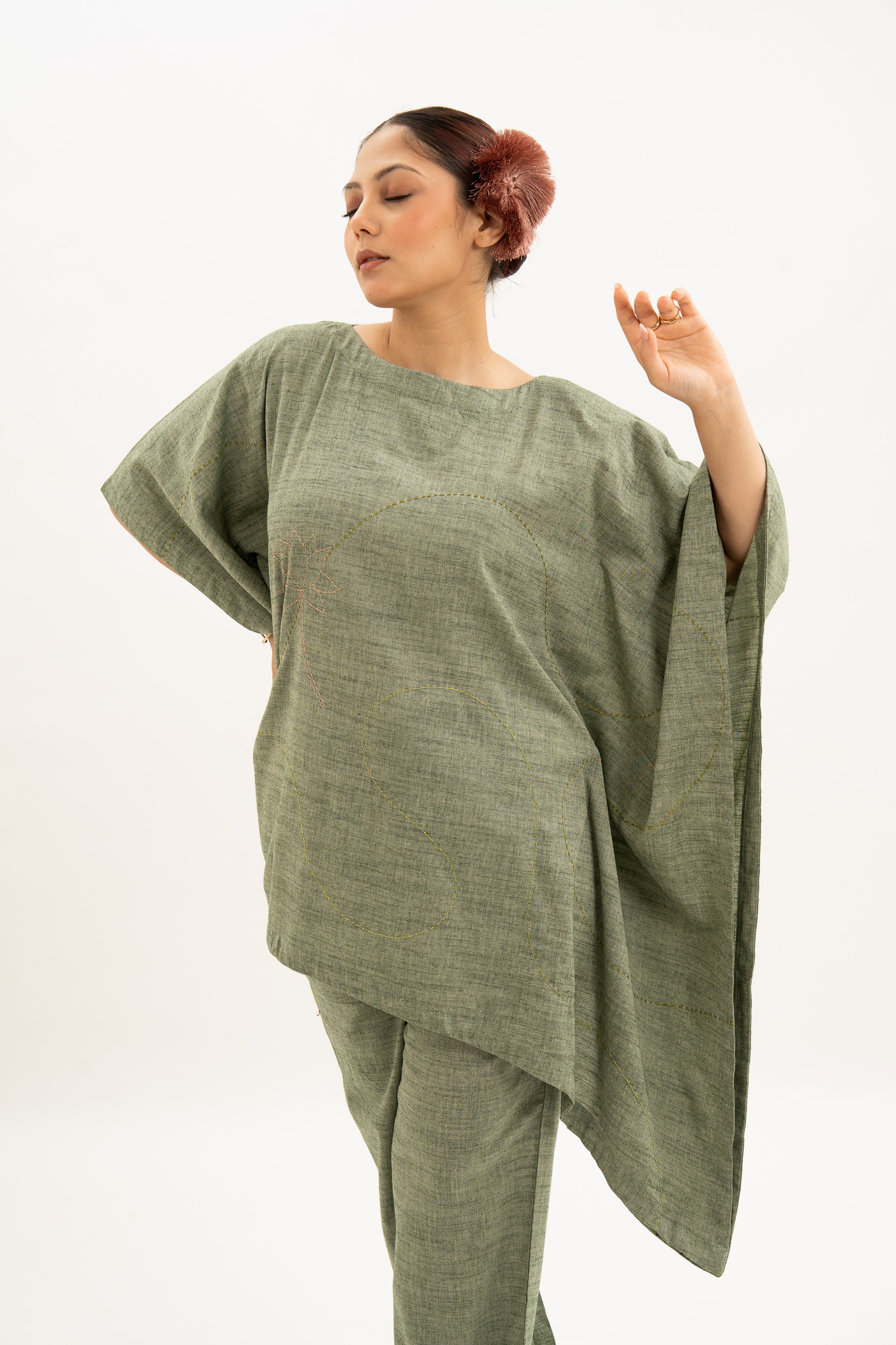 Kamal Talai Asymmetrical Kaftan Co-Ord Set