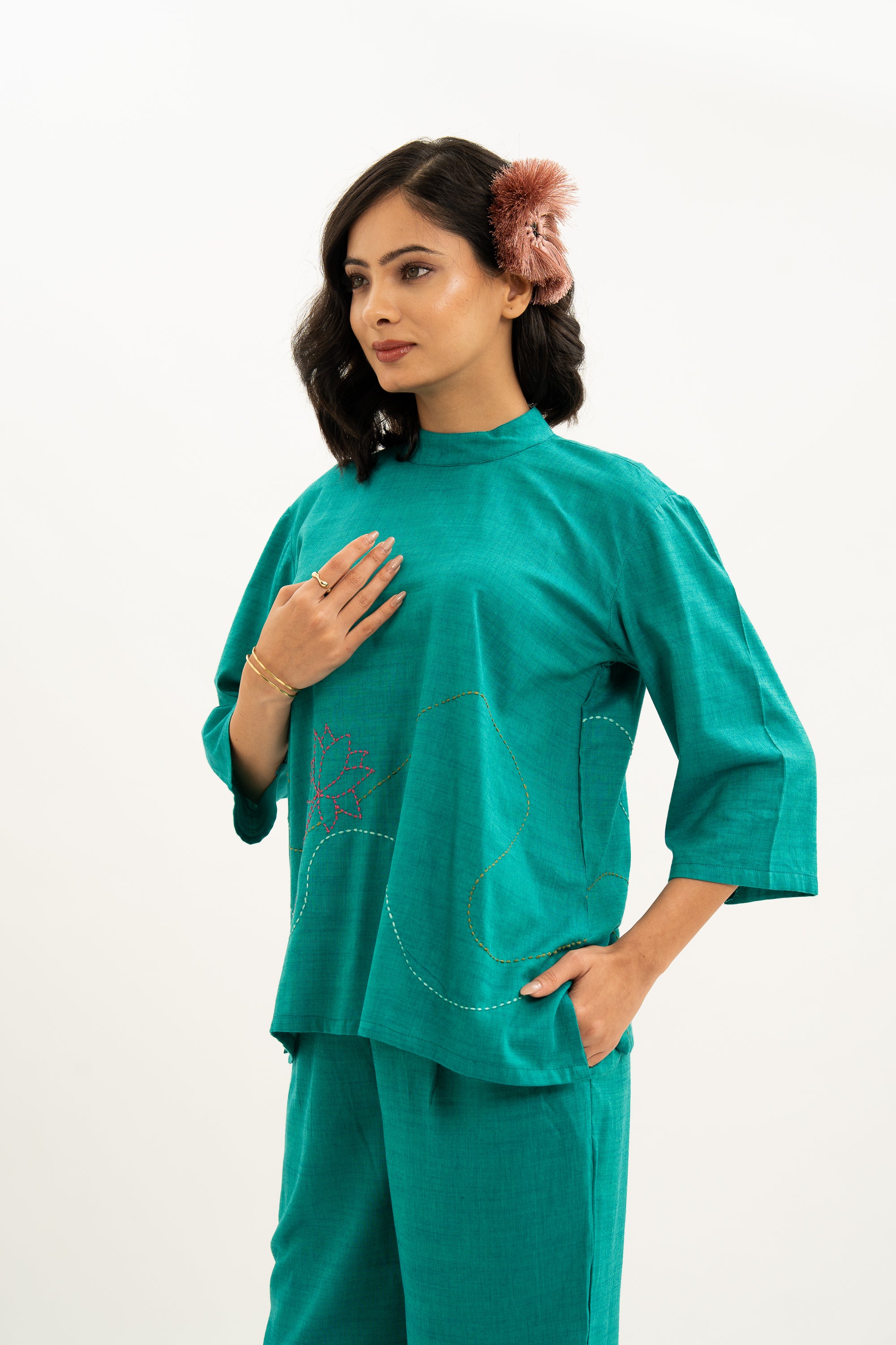 Kamal Talai Band Gala Top and Relax Fit Pant Co-Ord Set