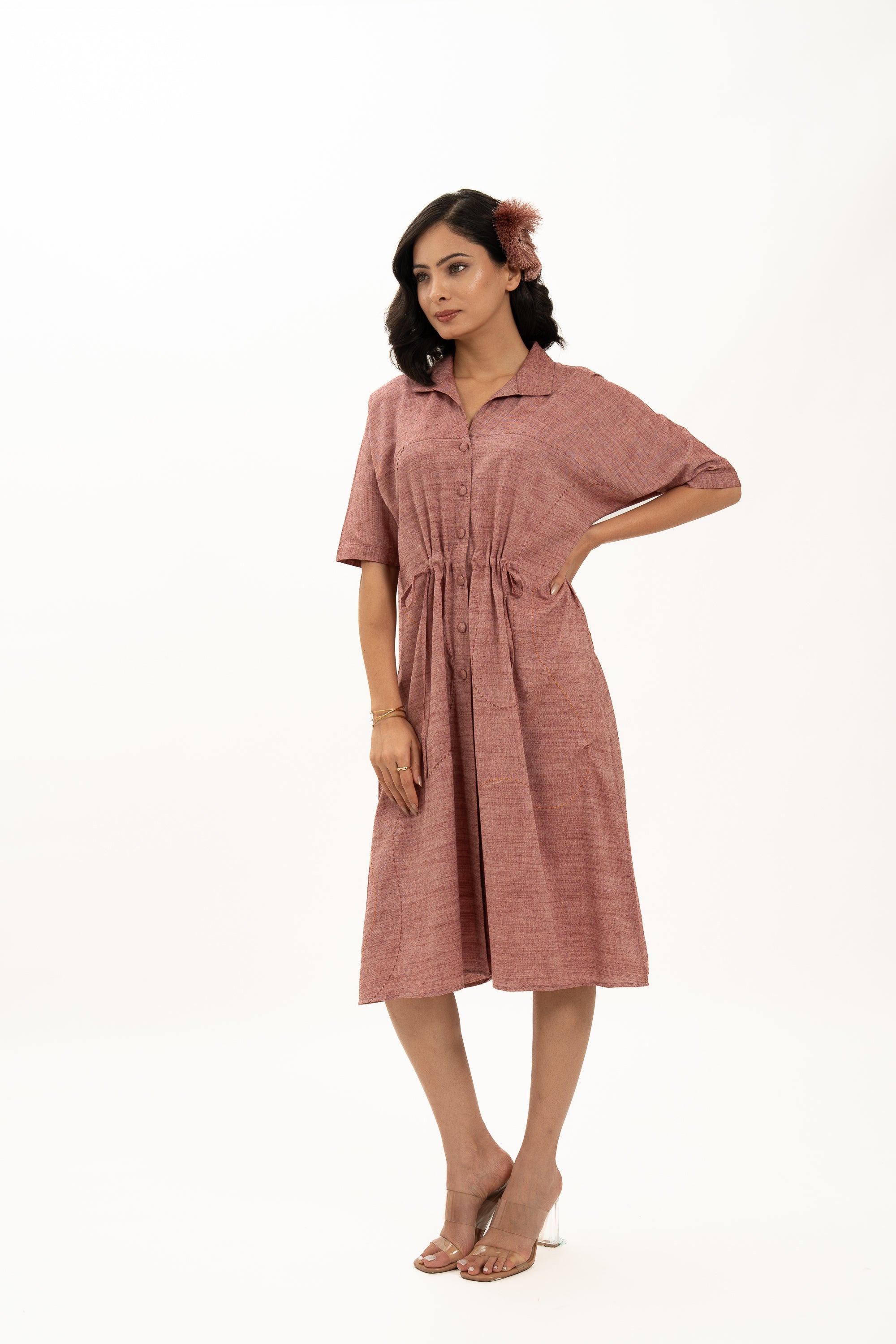 Kamal Talai Club Collar Tie-String Ethnic Dress