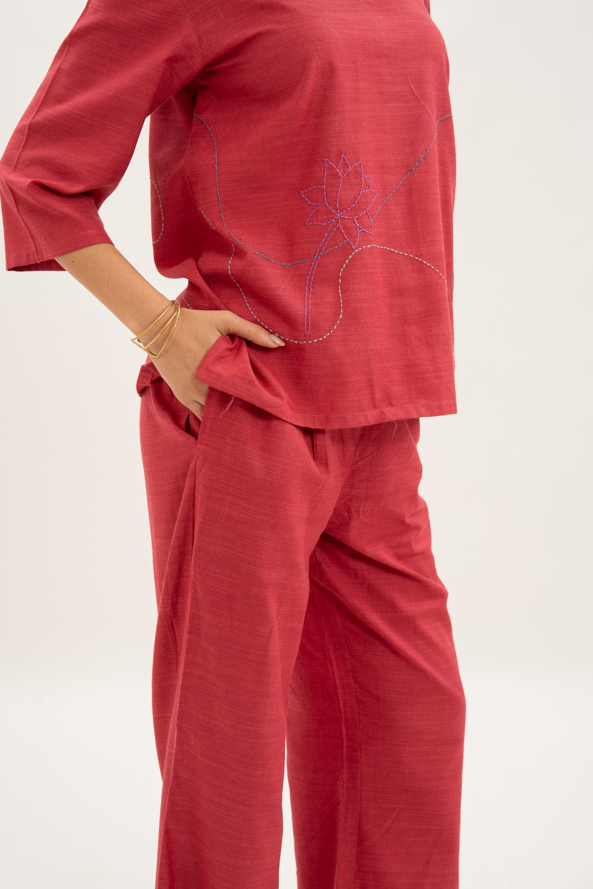 Kamal Talai Band Gala Top and Relax-Fit Pant Co-Ord Set