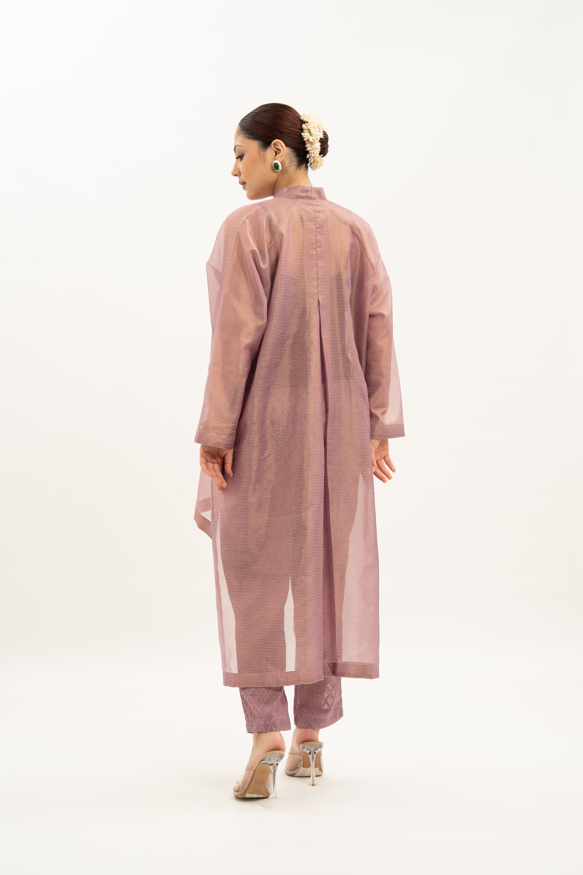 Miorah Handloom Chanderi Button Up Kurta Set