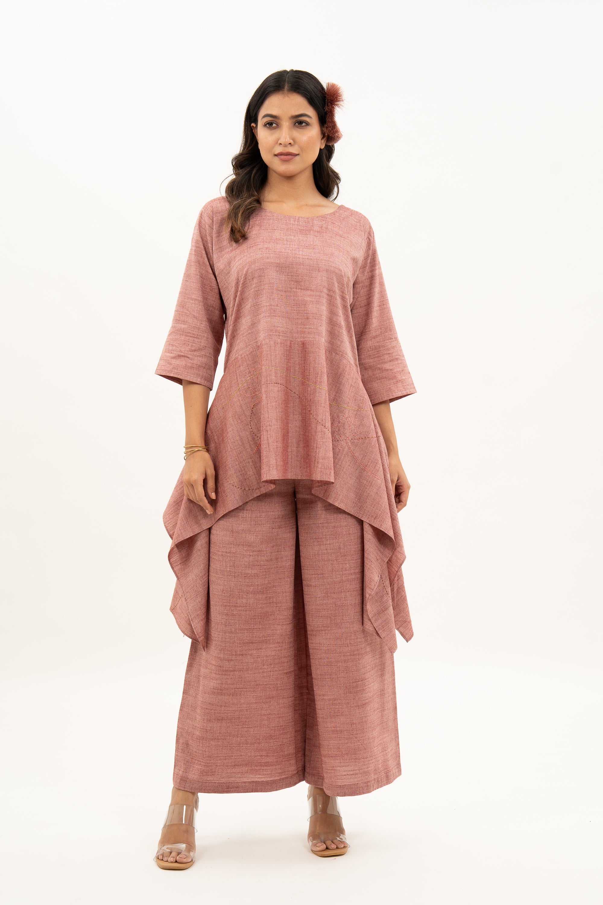 Kamal Talai Flared Top with Relax Fit Pant Co-Ord Set