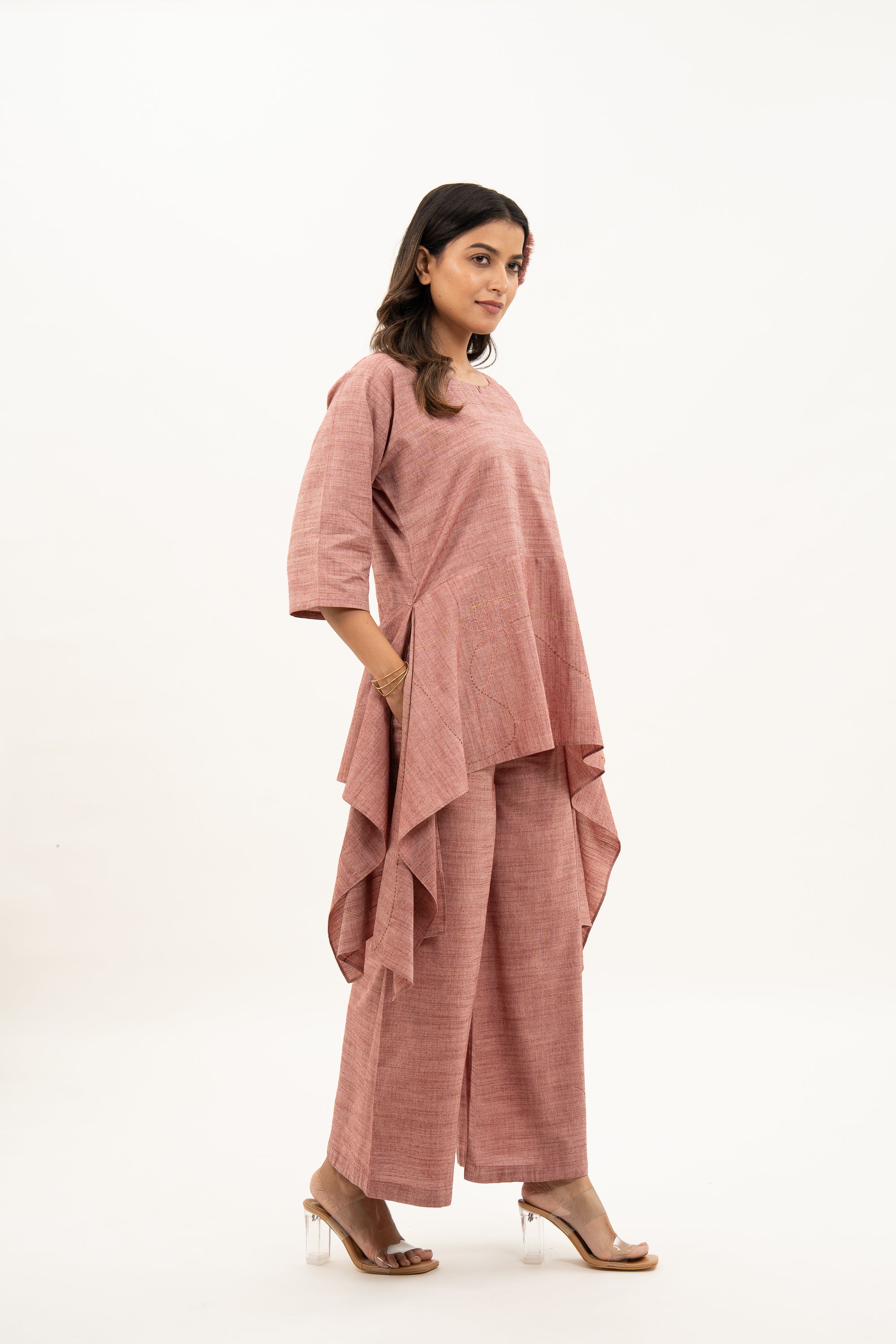 Kamal Talai Flared Top with Relax Fit Pant Co-Ord Set