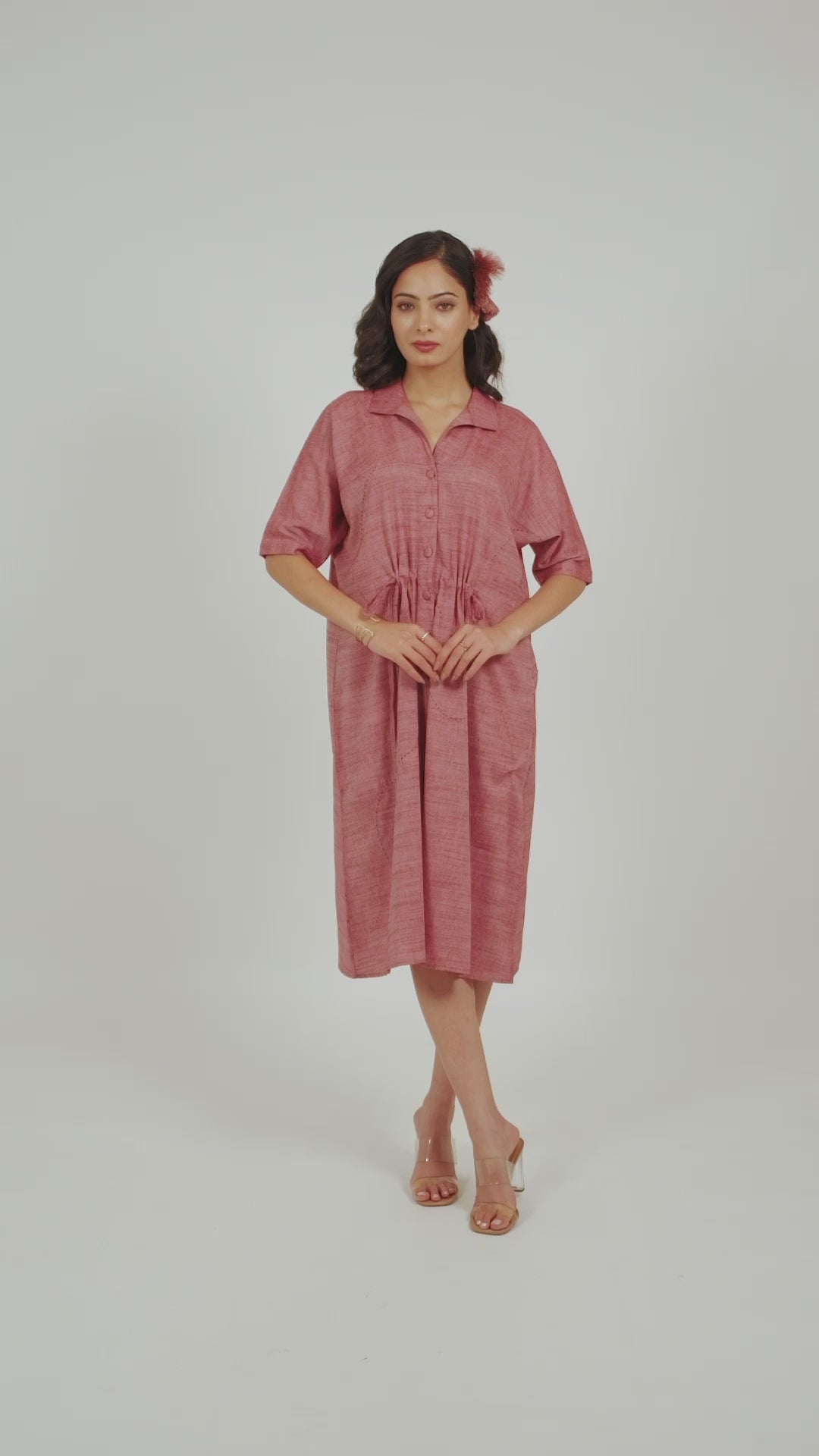 Kamal Talai Club Collar Tie-String Ethnic Dress