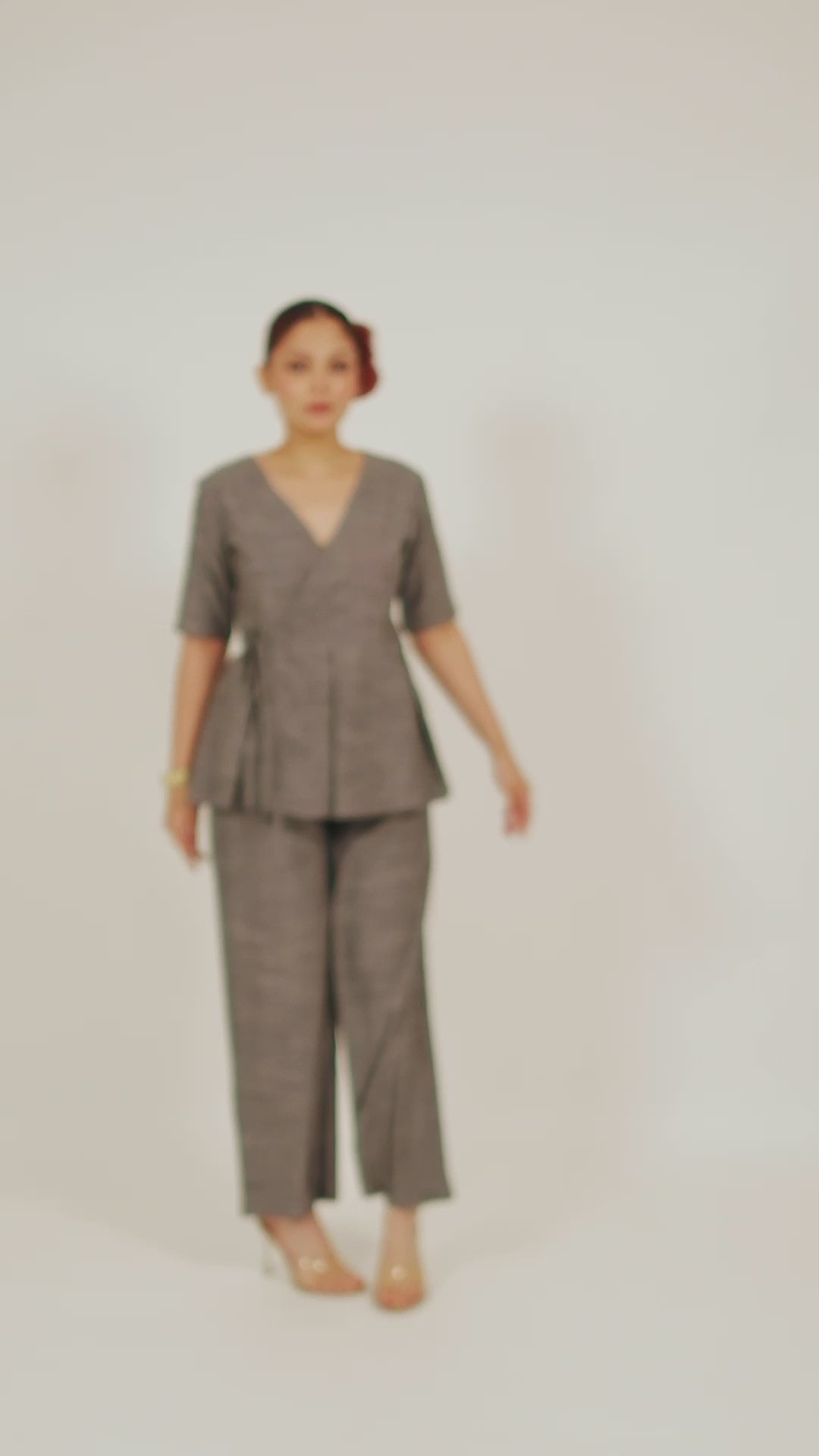 Kamal Talai Peplum Top & Relax Fit Pant Co-Ord Set