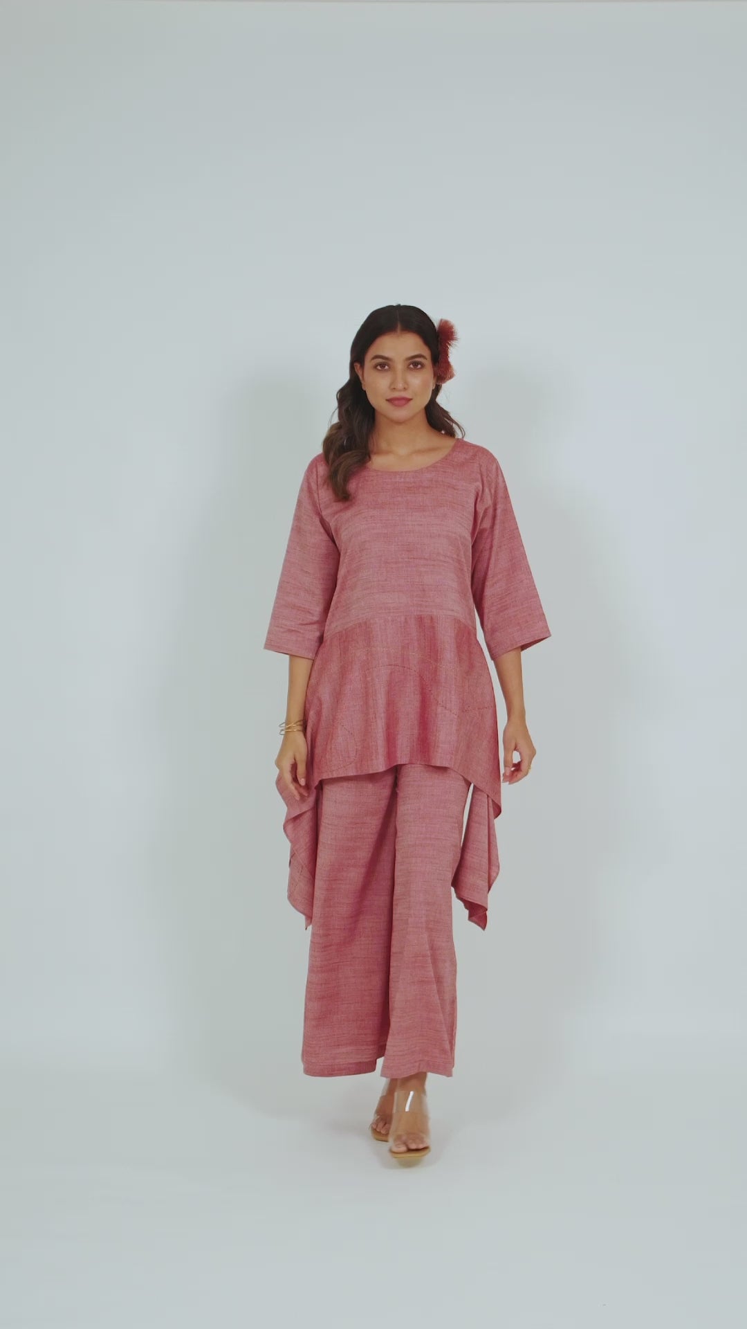 Kamal Talai Flared Top with Relax Fit Pant Co-Ord Set