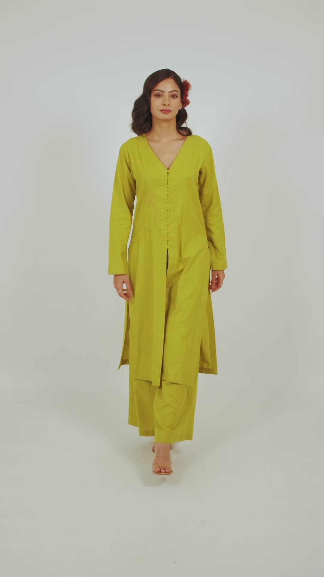 Kamal Talai Button Up Kurta and Pant Co-Ord Set