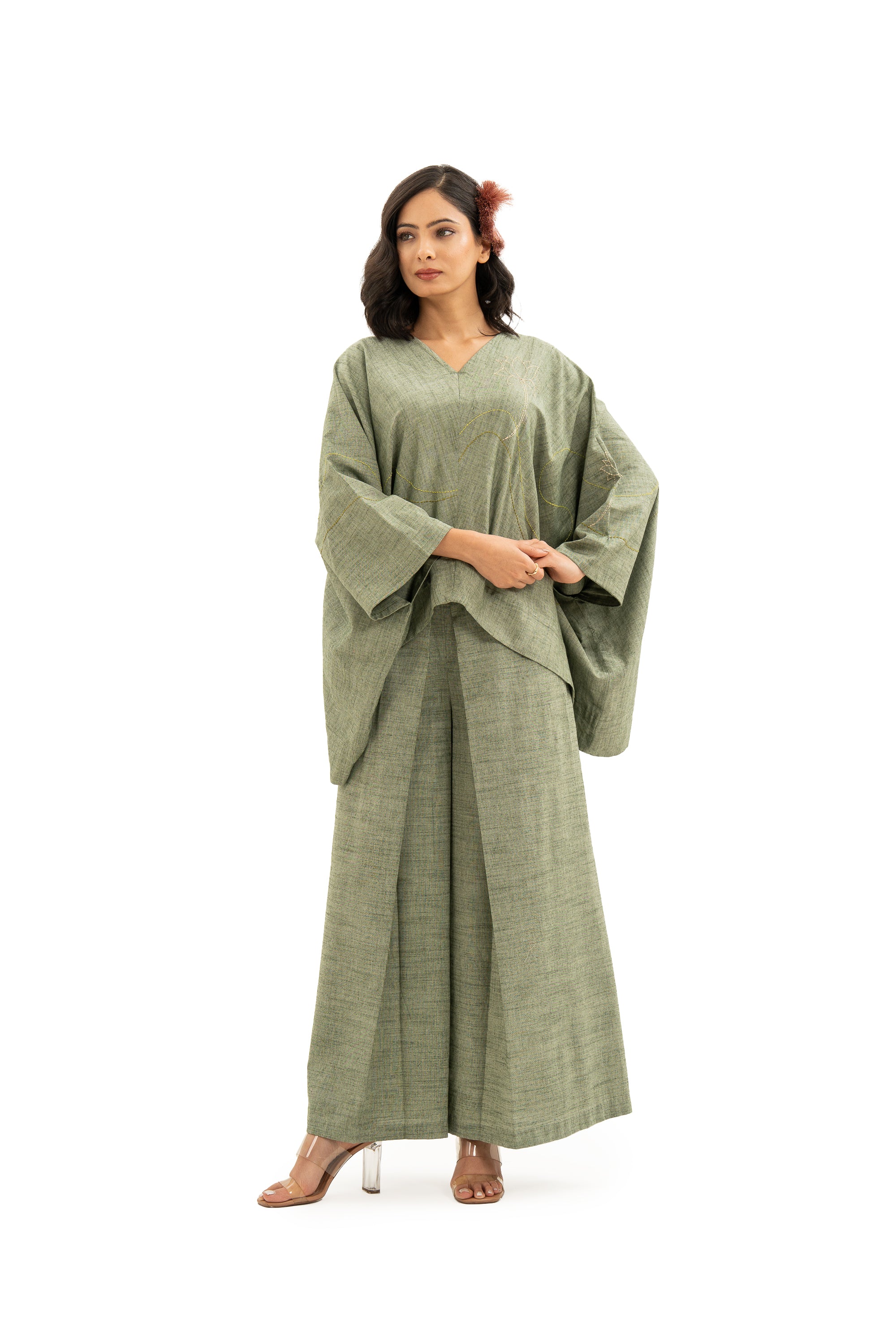 Kamal Talai V Neck Kaftan Co-Ord Set